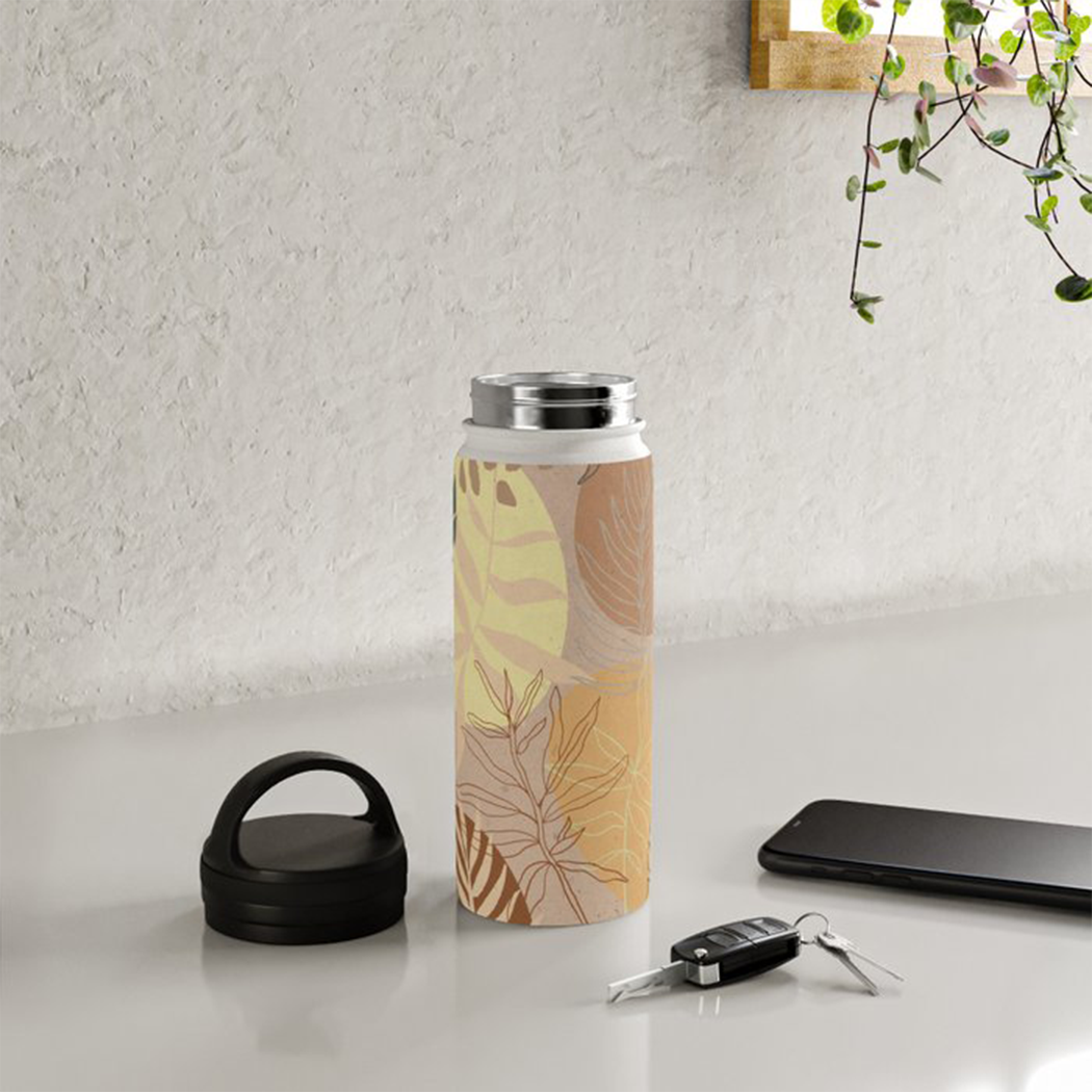 Orange Terracotta Handle Lid Water Bottle